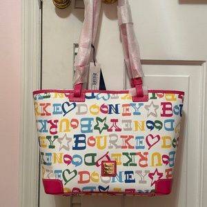 NWT Dooney & Bourke Small Leisure Shopper Tote Doodle multi color BDDLC2352